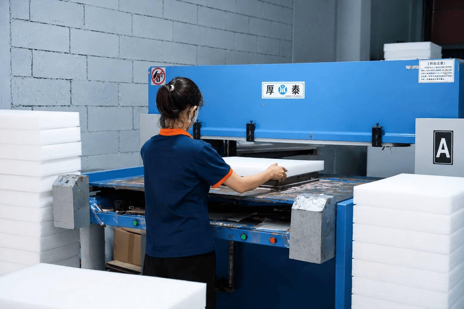 Thiết bị Máy dập tạo hình xốp PE tại nhà máy Việt Long